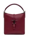 Tod's Maroon T Timeless Mini Bucket Bag In Red