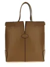 Tod's Beige Tods Di Bag Folio Tote Bag In Brown