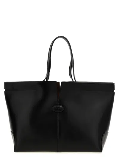Tod's ' Di Bag Folio' Shopping Bag In Black