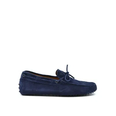 Tod's Leather Loafers In Blue