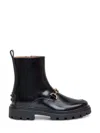 Tod's Gomma Pesante Embellished Glossed-leather Ankle Boots In Black