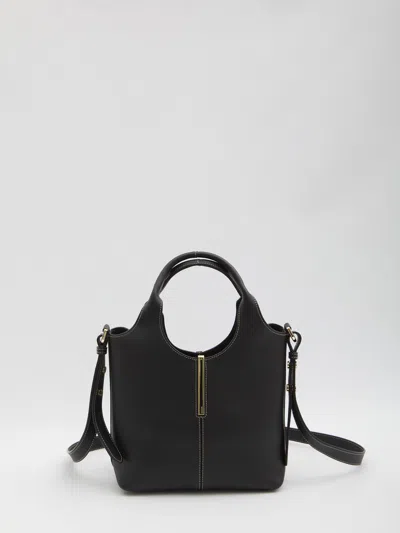 Tod's Mini Tote Shopping Bag In Leather, Black.
