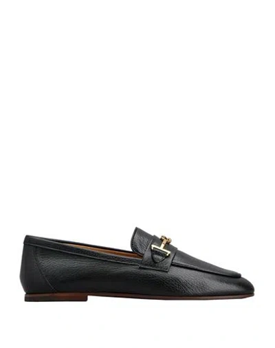 Tod's Mocassins Woman Loafers Black Size 7.5 Leather