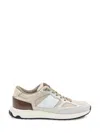Tod's Tod S Leather And Fabric Sneakers Beige In Multi