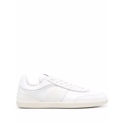 Tod's Tabs Leather Trainers In White