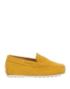 Tod's Toddler Loafers Marigold Size 10c Soft Leather In Yellow