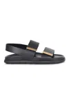 Tod's Sandal With Two Leather Straps In Black