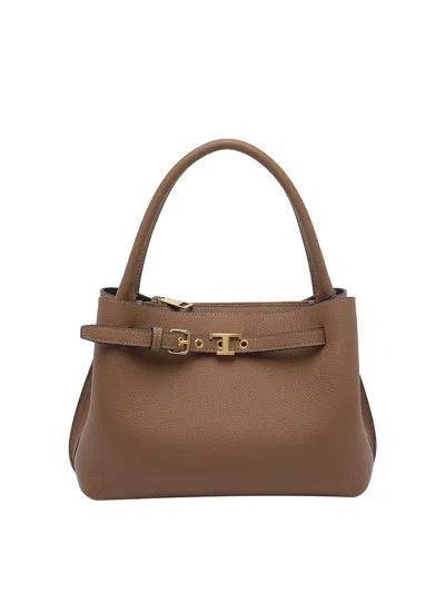 Tod's Tods Light Brown Leather Handbag In Pink