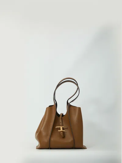 Tod's Small T Timeless Tote Bag In Brown