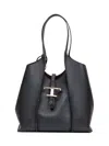 Tod's Structured Grained Top Handle Shopper In Black
