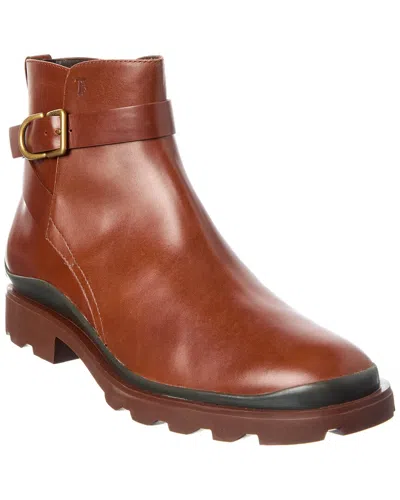 Tod's Trench Leather Boot In Brown