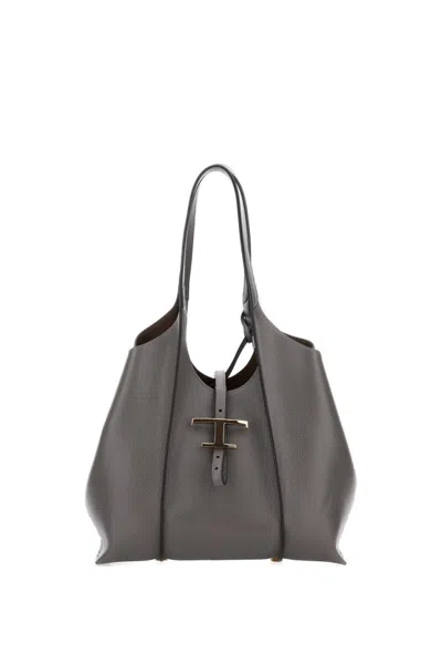 Tod's Tsb Small Shopping Bag In Gray