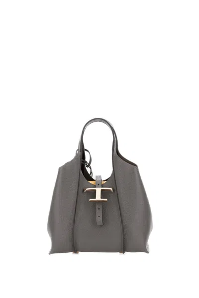 Tod's Tsb Small Shopping Bag In Gray