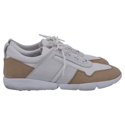 TOD'S TOD'S TWO-TONE SNEAKERS IN WHITE CANVAS