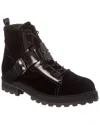 Tod's Velvet & Leather Boot In Black