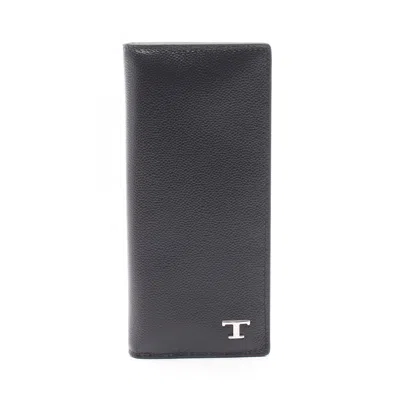 Tod's Vertical Wallet Leather Long Wallet In Black