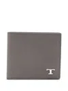 Tod's Textured Finish Modern Design Wallet In Gray