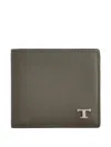 Tod's Textured Finish Modern Design Wallet In Gray