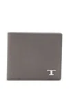 Tod's Textured Finish Modern Design Wallet In Gray