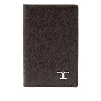 Tod's Leather Card Holder In Brown