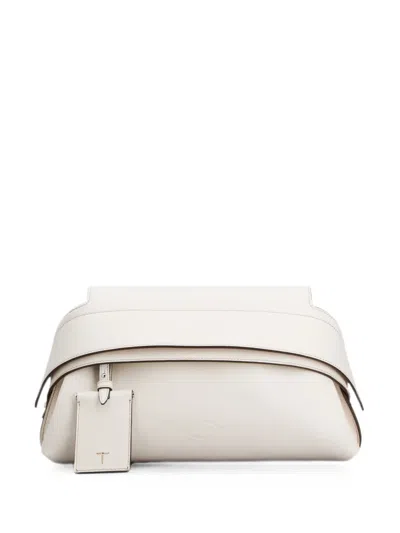 Tod's Wave Pouch In Leather Mini In White