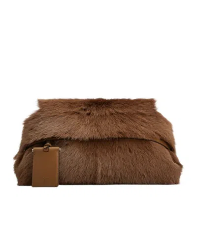Tod's Wave Pouch In Pony Effect Leather Mini In Brown