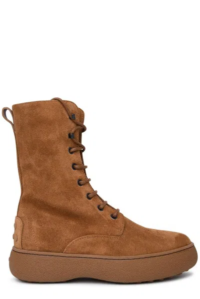 Tod's Suede Winter Gommini Boots In Brown