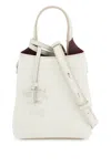 TOD'S TOD'S WHITE CALF LEATHER CROSSBODY BAG WITH BURGUNDY DETAILS WOMEN