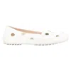 Tod's White Gold Polka Dot Loafers