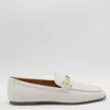 Tod's Calfskin Moccasin With Gold Bar And Velcro Closure