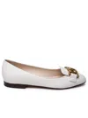 Tod's Leather Ballerina With Accessory In White