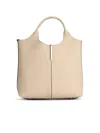 Tod's Beige Leather Shopping Bag In White