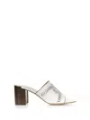 Tod's White Leather Slipper With Heel
