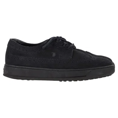 Tod's Wingtip Lace-up Sneakers In Black Suede