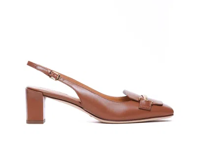 Tod's 'cuoio T' Slingback In Brown