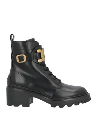 Tod's Woman Ankle Boots Black Size 5 Leather