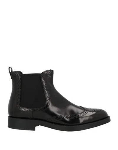 Tod's Woman Ankle Boots Black Size 6.5 Lambskin