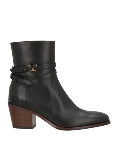 Tod's Woman Ankle Boots Black Size 6.5 Leather