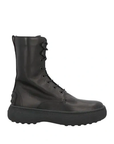 Tod's Woman Ankle Boots Black Size 8 Leather