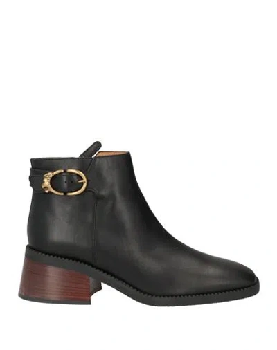 Tod's Woman Ankle Boots Black Size 6.5 Leather