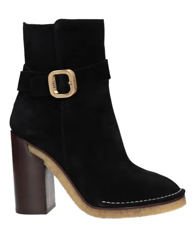 Tod's Woman Ankle Boots Black Size 8 Leather