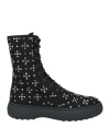 Tod's Woman Ankle Boots Black Size 7.5 Textile Fibers In Black