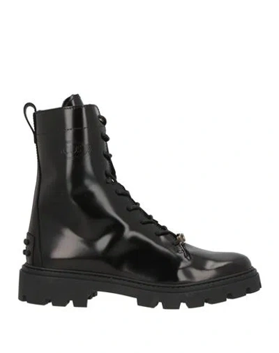 Tod's Woman Ankle Boots Black Size 9.5 Leather