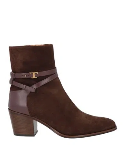 Tod's Woman Ankle Boots Brown Size 11 Leather