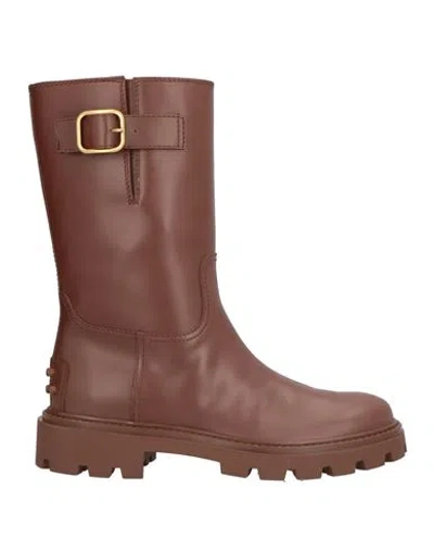 Tod's Woman Ankle Boots Brown Size 9 Leather