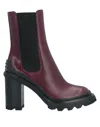 Tod's Ankle Boots In Maroon