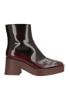 Tod's Woman Ankle Boots Burgundy Size 5 Leather