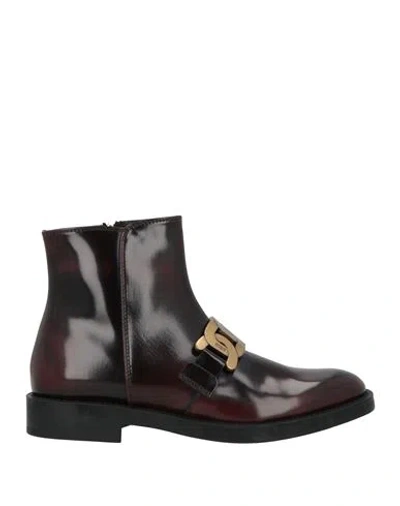 Tod's Kate Ankle Boots In Leather In Red