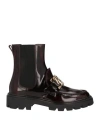 Tod's Woman Ankle Boots Burgundy Size 7.5 Soft Leather In Red