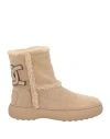 Tod's Woman Ankle Boots Camel Size 5 Leather In Beige
